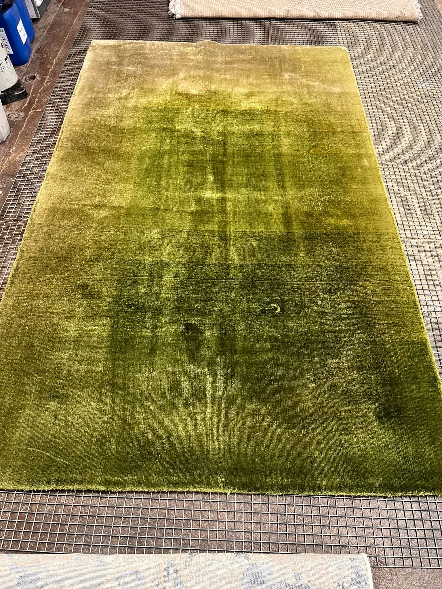Viscose rug after colour restoration